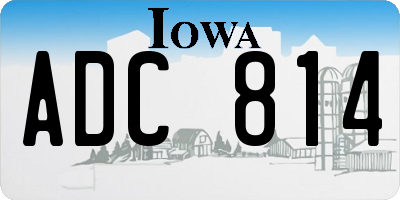 IA license plate ADC814