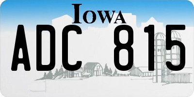 IA license plate ADC815