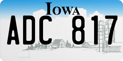 IA license plate ADC817