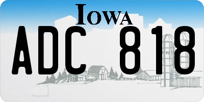 IA license plate ADC818