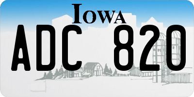 IA license plate ADC820
