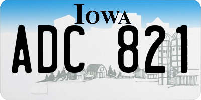 IA license plate ADC821