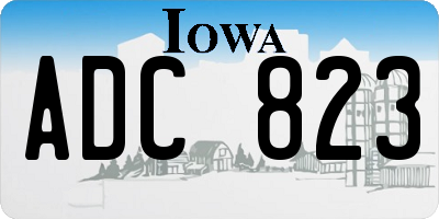 IA license plate ADC823