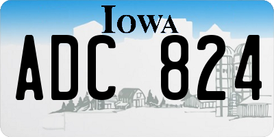 IA license plate ADC824