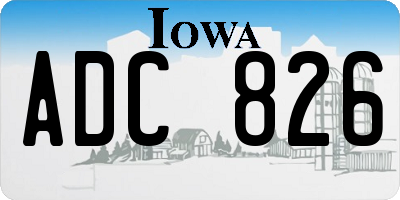 IA license plate ADC826