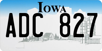 IA license plate ADC827