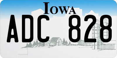 IA license plate ADC828