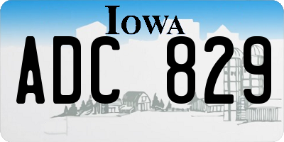 IA license plate ADC829