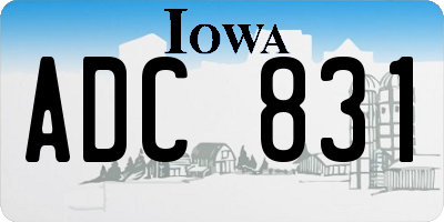 IA license plate ADC831