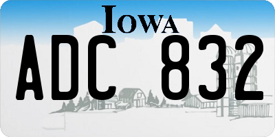IA license plate ADC832