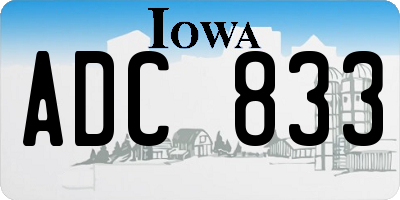 IA license plate ADC833