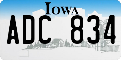 IA license plate ADC834
