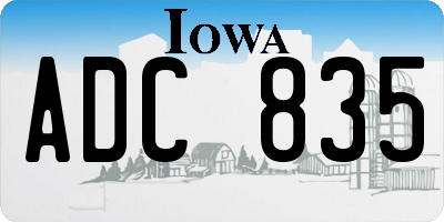 IA license plate ADC835