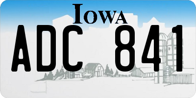 IA license plate ADC841
