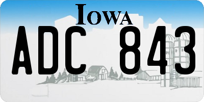 IA license plate ADC843