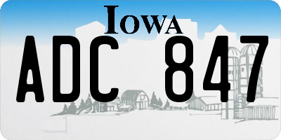 IA license plate ADC847