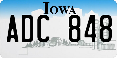 IA license plate ADC848