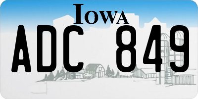 IA license plate ADC849
