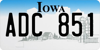 IA license plate ADC851