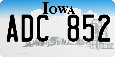 IA license plate ADC852
