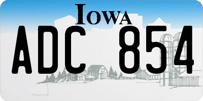 IA license plate ADC854