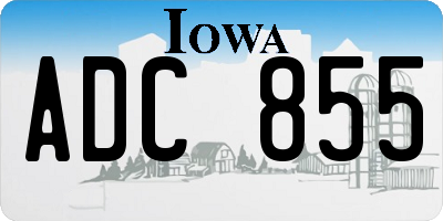 IA license plate ADC855