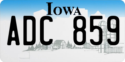IA license plate ADC859