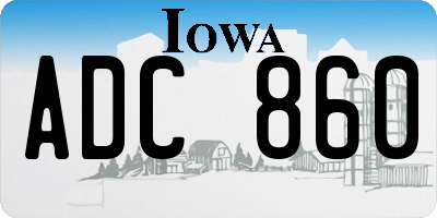IA license plate ADC860