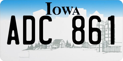 IA license plate ADC861