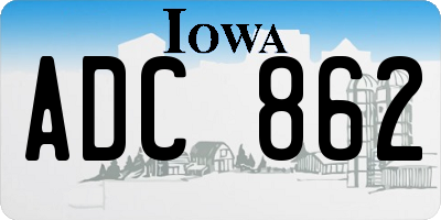 IA license plate ADC862