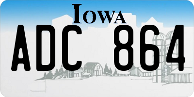 IA license plate ADC864