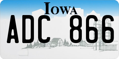 IA license plate ADC866