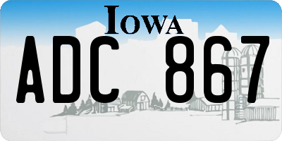 IA license plate ADC867