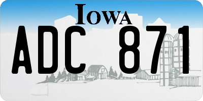 IA license plate ADC871