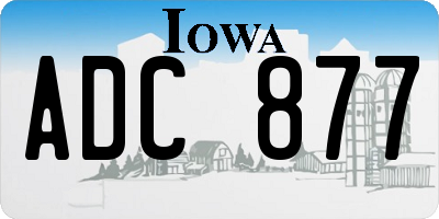 IA license plate ADC877
