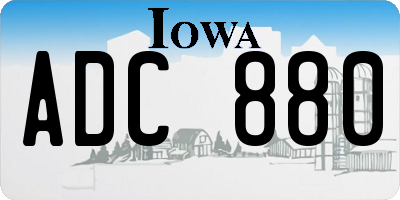 IA license plate ADC880