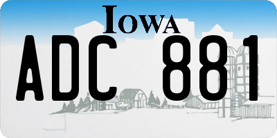 IA license plate ADC881