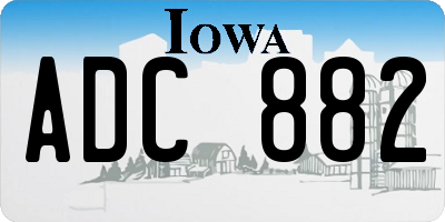 IA license plate ADC882