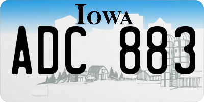 IA license plate ADC883