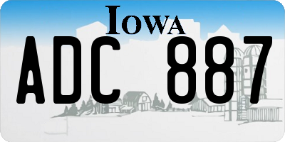 IA license plate ADC887