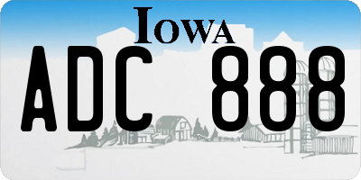 IA license plate ADC888