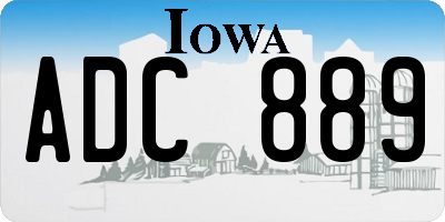 IA license plate ADC889