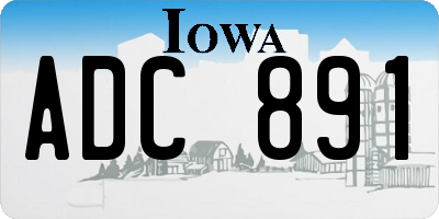 IA license plate ADC891