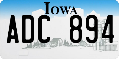 IA license plate ADC894