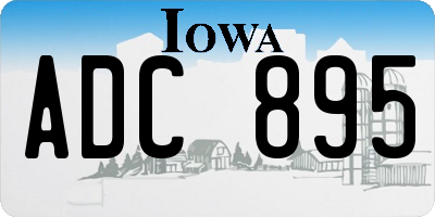 IA license plate ADC895