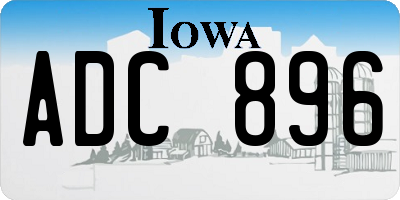IA license plate ADC896