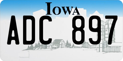 IA license plate ADC897