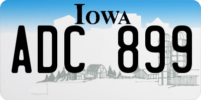 IA license plate ADC899