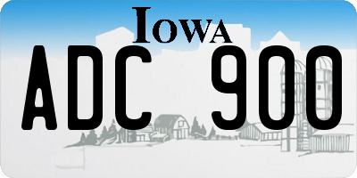 IA license plate ADC900