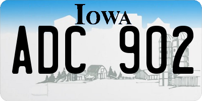 IA license plate ADC902